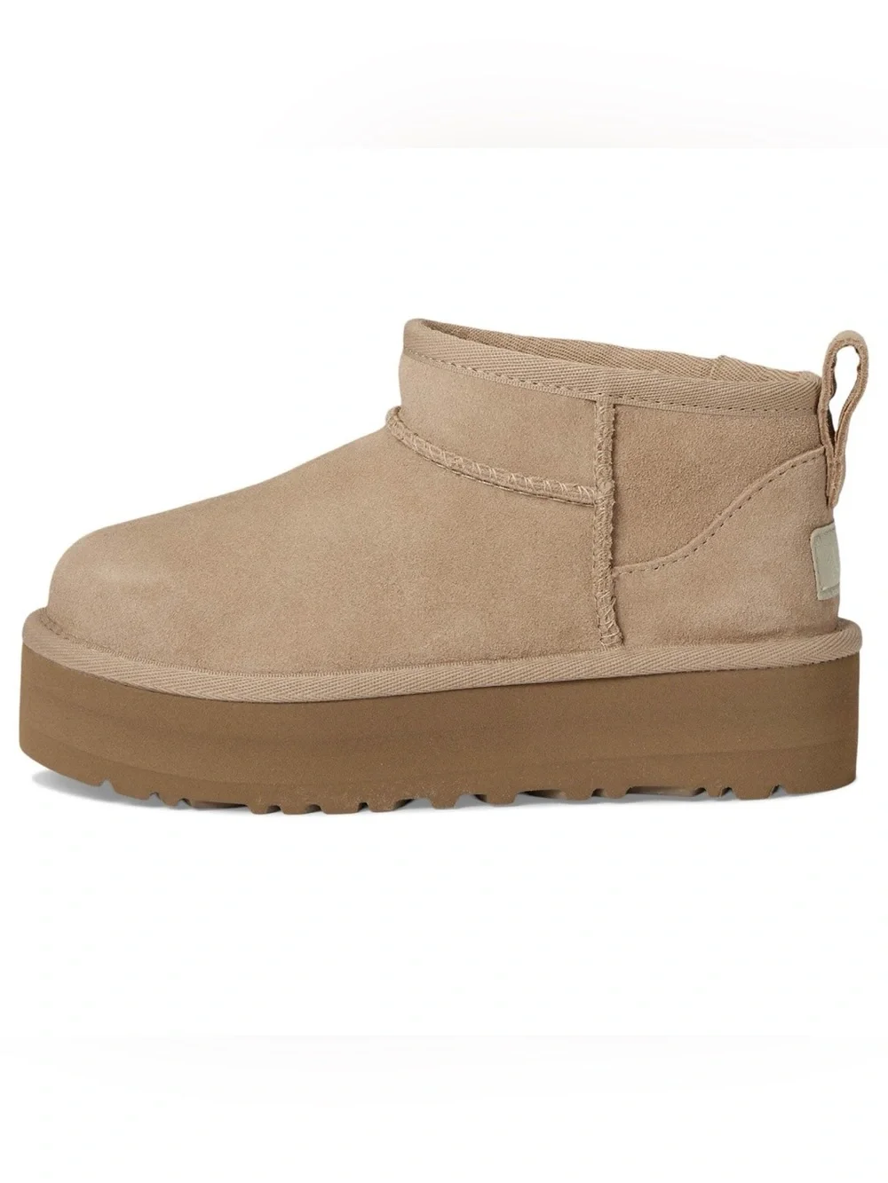 UGG Kids Classic Ultra Mini Platform Booties in Sand Size 2